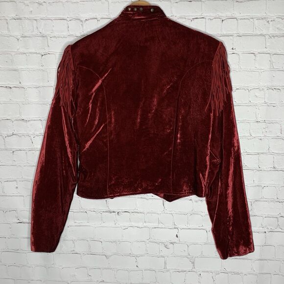 Lone Roo by Roper Red Vintage 90s Women’s Western Fringe Jacket w/ Skirt - Picture 7 of 15